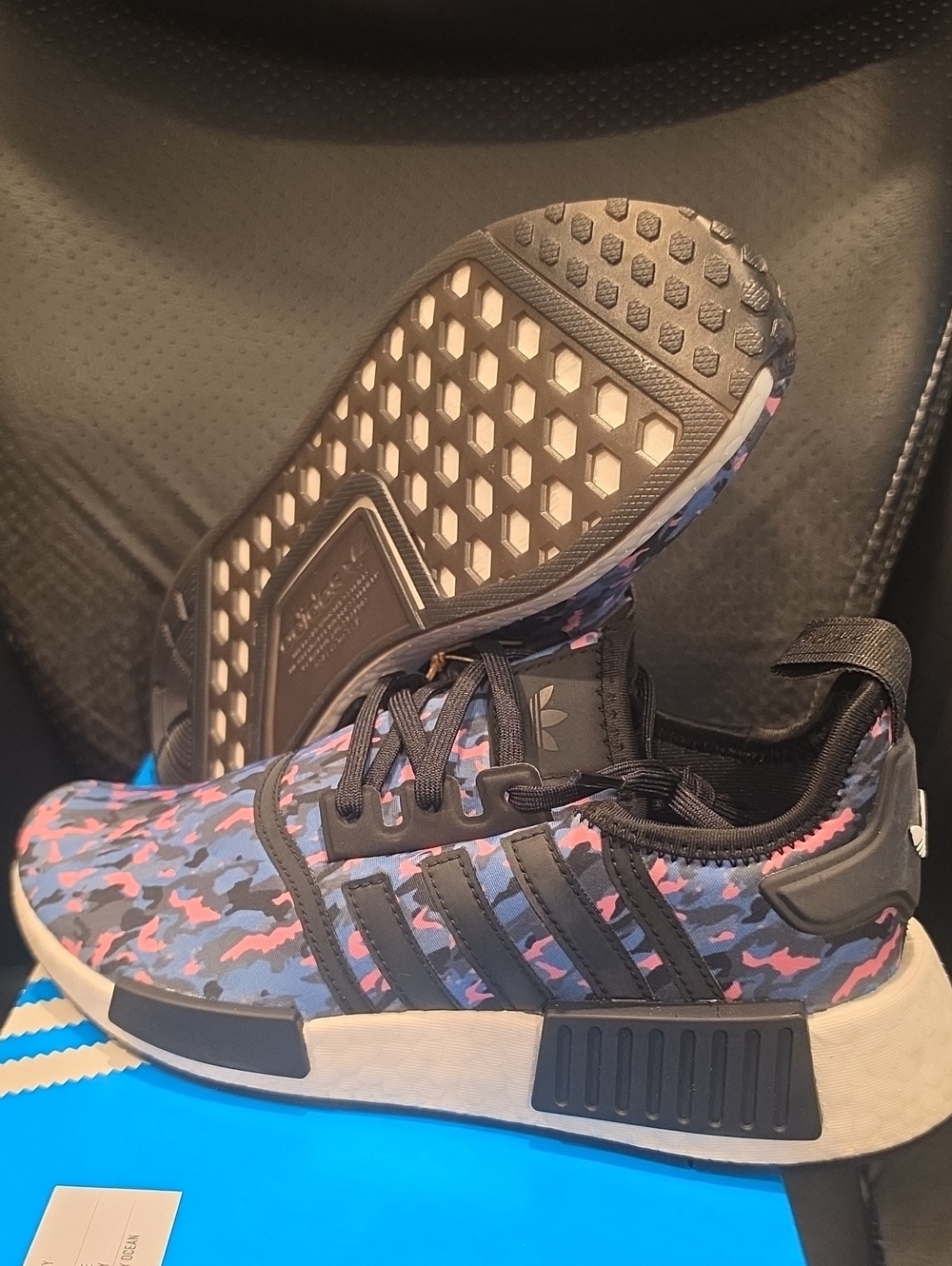 adidas NMD R1 Pink and Blue Camo Running Shoes